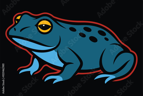 Solid color Wyoming Toad animal vector design