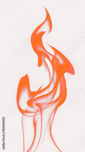 Abstract Fire Flames with Dynamic Shapes and Vibrant Colors on a Black Background