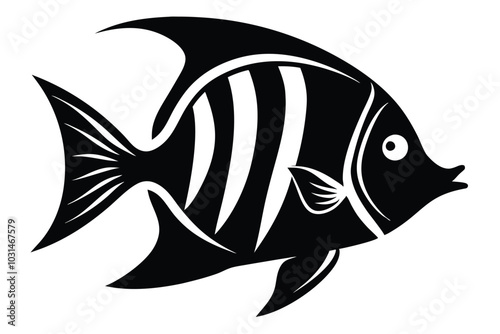 Solid color Wrought Iron Butterflyfish animal vector design