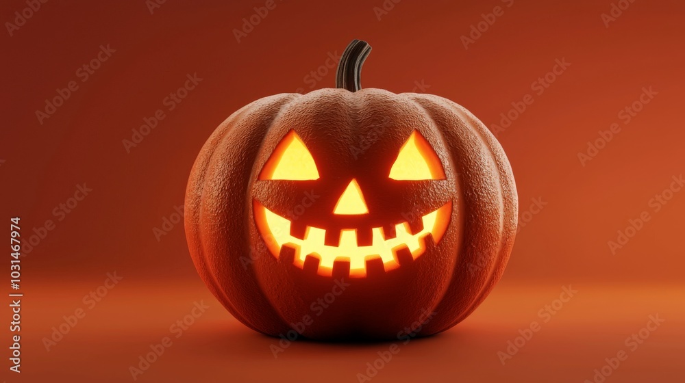 a carved pumpkin with a glowing face on an orange background a carved pumpkin with a glowing face on an orange background