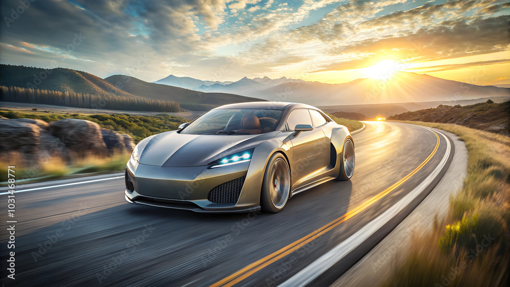 design of modern a car runing on the road design of modern a car runing on the road