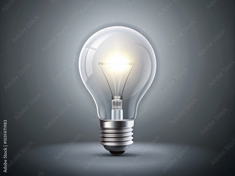 Light Bulb Icon Vector on Gray Background - Creative Design Element for Innovation and Ideas Light Bulb Icon Vector on Gray Background - Creative Design Element for Innovation and Ideas