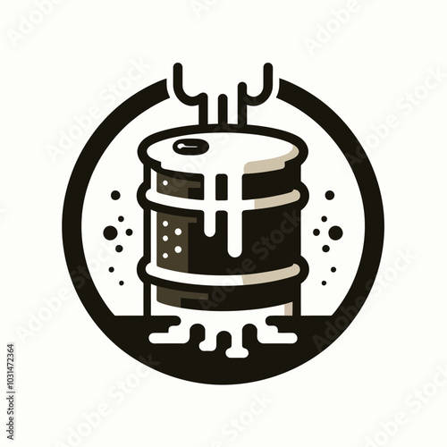 Chemical barrel leaking fumes. icon