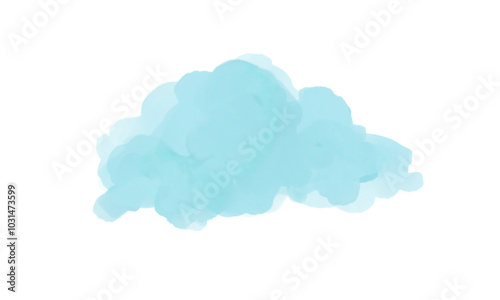 watercolor cloud  design in a soft blue color illustration. Abstract pattern of watercolor clouds.