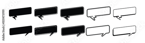 Wallpaper Mural Set of section, title, headline, speech, chatting box, message box outline, elements vector illustration	 Torontodigital.ca
