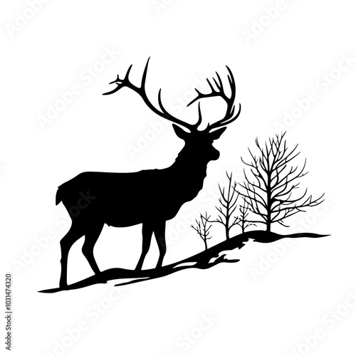 Large deer stands near trees