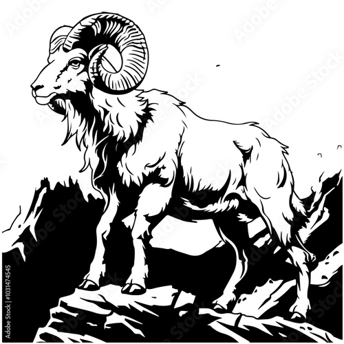 mountain ram on mountains