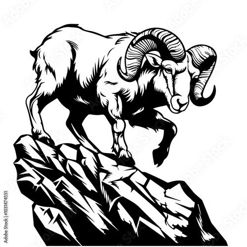 mountain ram climbing mountains