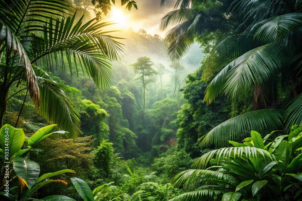 Extreme close-up view of natural open landscape in a jungle rainforest Extreme close-up view of natural open landscape in a jungle rainforest