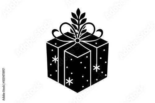 Christmas gift box | isolated vector silhouette illustration on white background