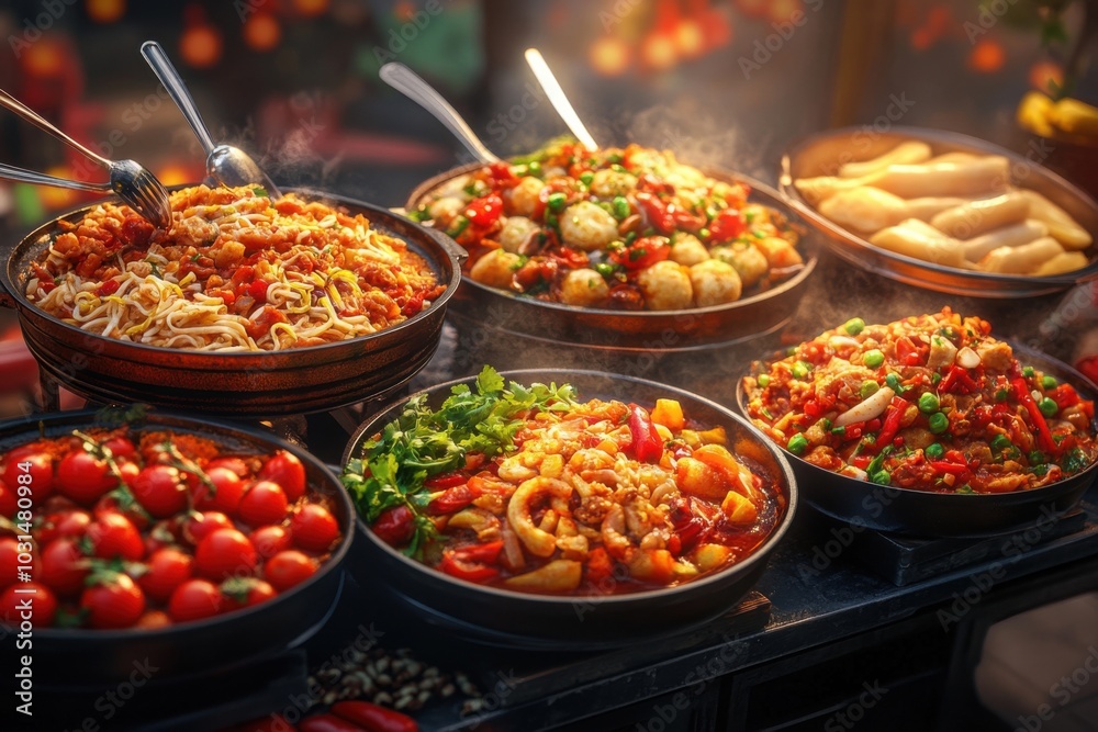 Vibrant Street Food Dishes from Local Vendors Vibrant Street Food Dishes from Local Vendors