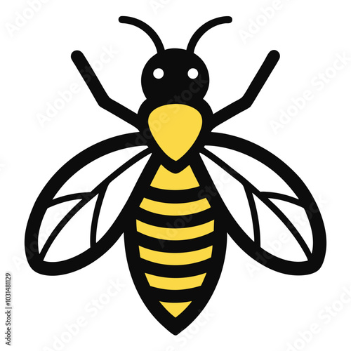 Solid color Wool Carder Bee animal vector design