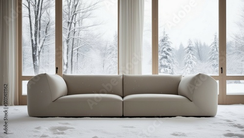 white sofa and window