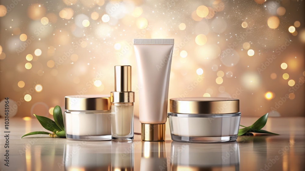 Mockup of a beauty cosmetic product for promotional use. Mockup of a beauty cosmetic product for promotional use.