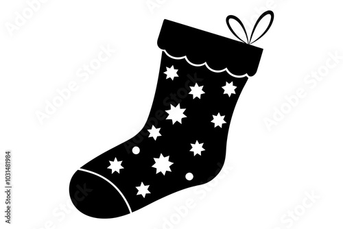 Christmas stocking | isolated vector silhouette illustration on white background