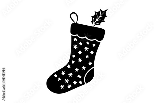 Christmas stocking | isolated vector silhouette illustration on white background