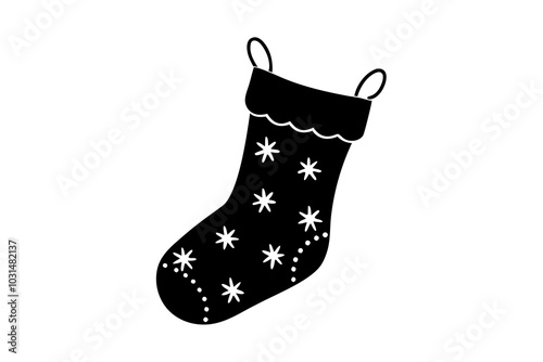 Christmas stocking | isolated vector silhouette illustration on white background