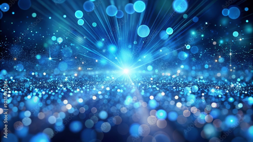 Obraz premium Mesmerizing abstract background with blue luminous particles.