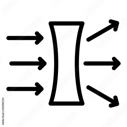 Concave icon. Vector line icon