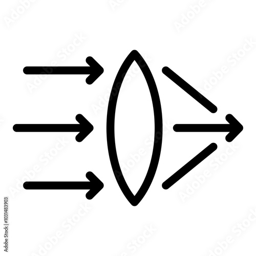 Optics icon. Vector line icon
