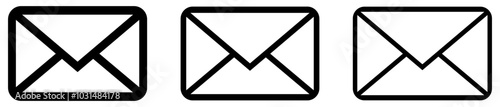 Envelope Icon Set - Mail and Email Symbol Vector Design.