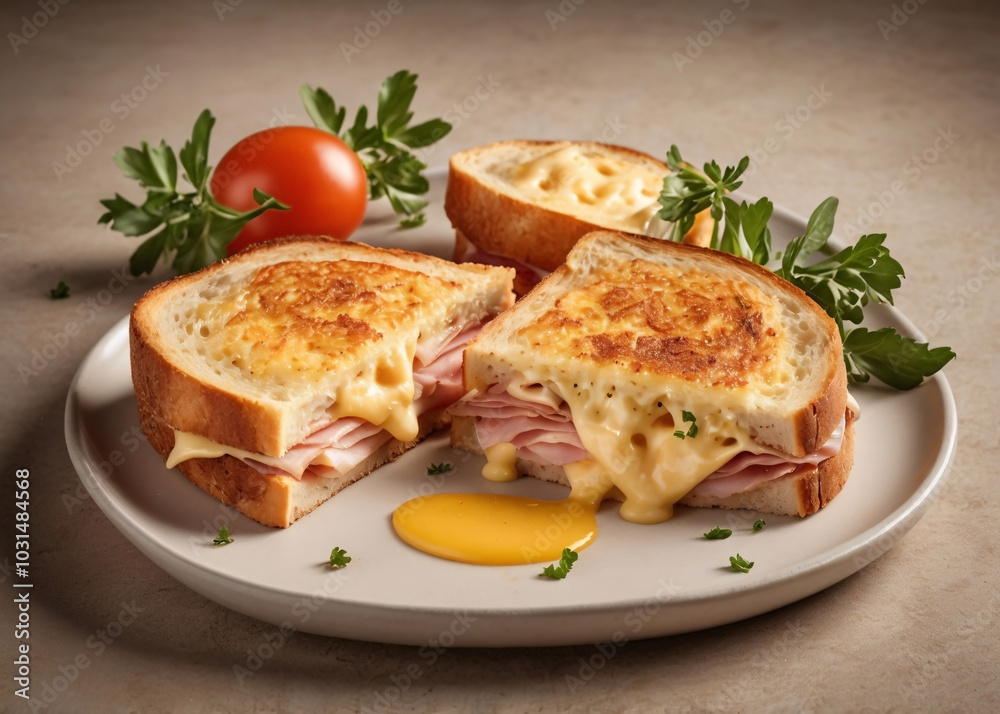 Croque monsieur a_French toasted ham Croque monsieur a_French toasted ham