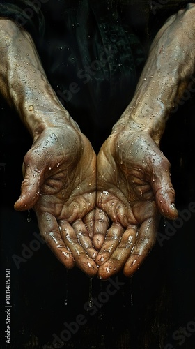 Water Droplets on Hands - A Study of Human Form