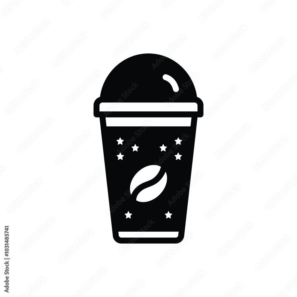 Black solid icon for coffee cup Black solid icon for coffee cup