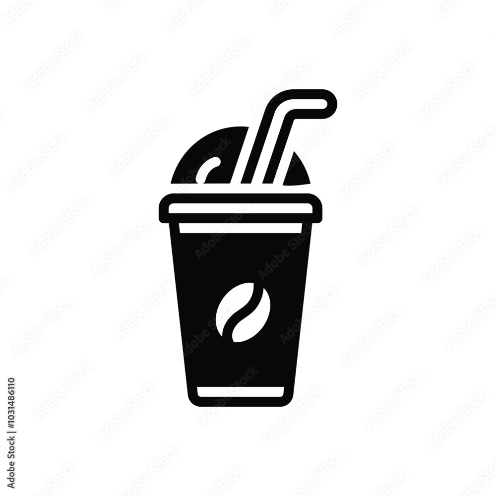 Black solid icon for coffee shake Black solid icon for coffee shake
