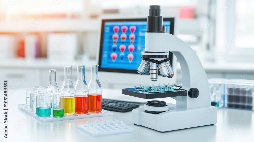 Fototapeta premium Robotic Arms for Drug Solubility Testing in Lab