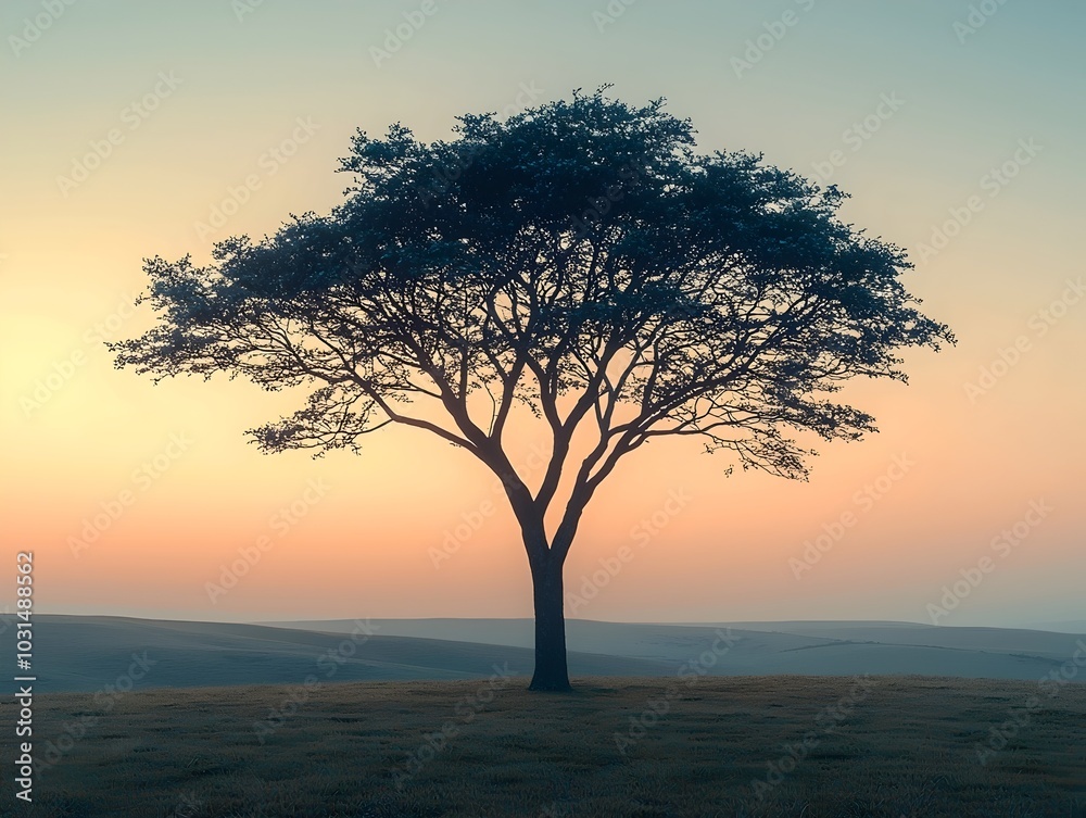 A lone tree stands tall against a soft, pastel sunrise, casting a silhouette against the sky. A sense of peace and tranquility emanates from this beautiful scene. A lone tree stands tall against a soft, pastel sunrise, casting a silhouette against the sky. A sense of peace and tranquility emanates from this beautiful scene.