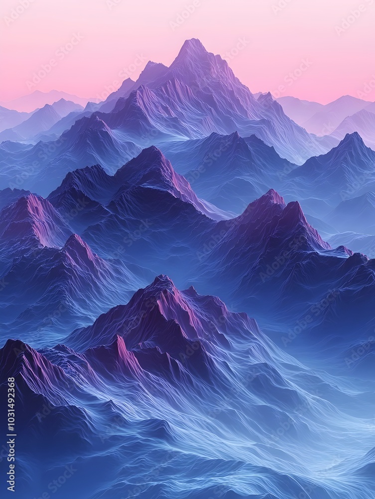A breathtaking view of a mountain range bathed in the soft glow of a sunrise, with the peaks shrouded in mist and the sky a blend of pink and blue hues. A breathtaking view of a mountain range bathed in the soft glow of a sunrise, with the peaks shrouded in mist and the sky a blend of pink and blue hues.