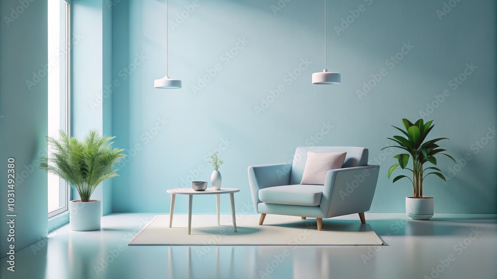 Fototapeta premium Simple 3D rendering with clean lines.