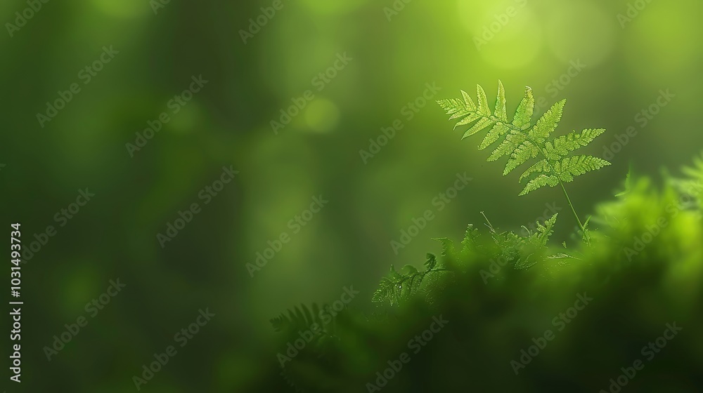 Lush Green Fern in Soft Natural Light Lush Green Fern in Soft Natural Light