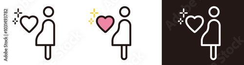妊婦のアイコン。マタニティマーク。