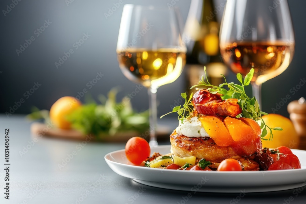 Artisanal Fine Dining Scene with Fresh Ingredients Artisanal Fine Dining Scene with Fresh Ingredients