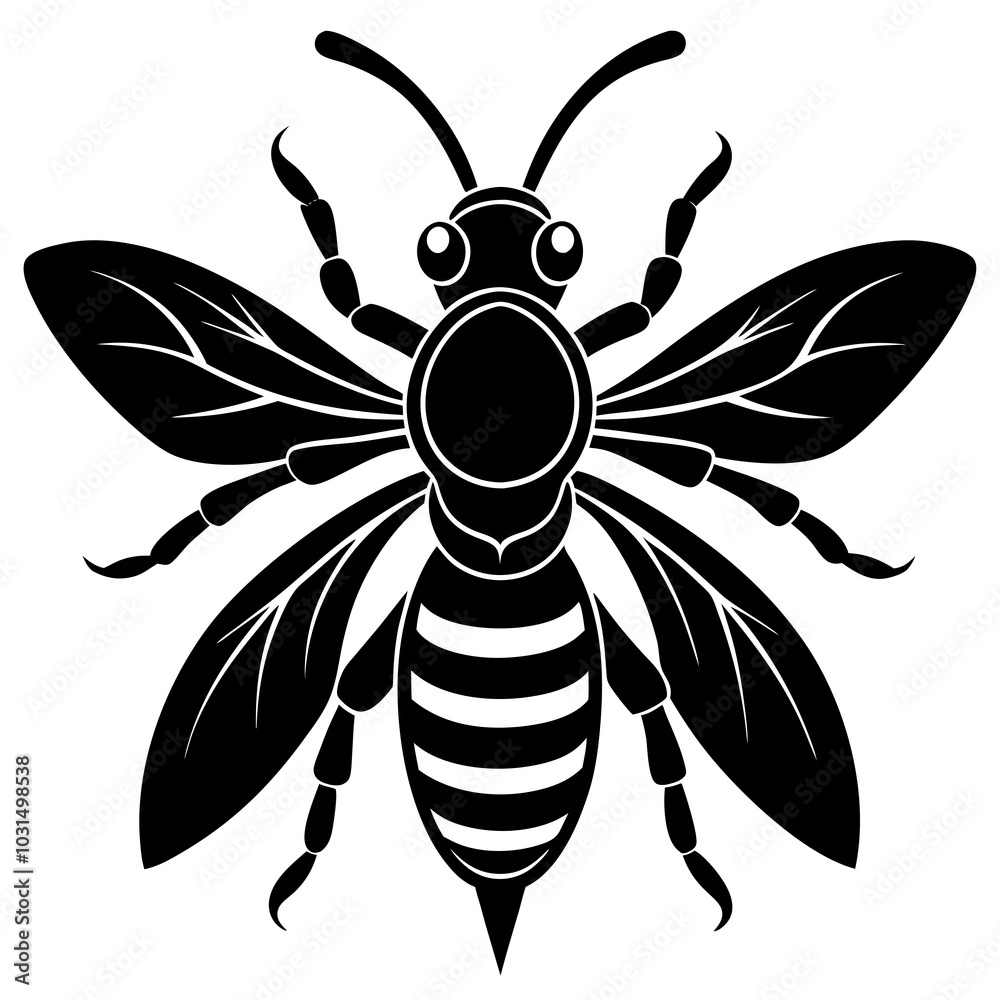 Asian giant hornet silhouette vector illustration Asian giant hornet silhouette vector illustration
