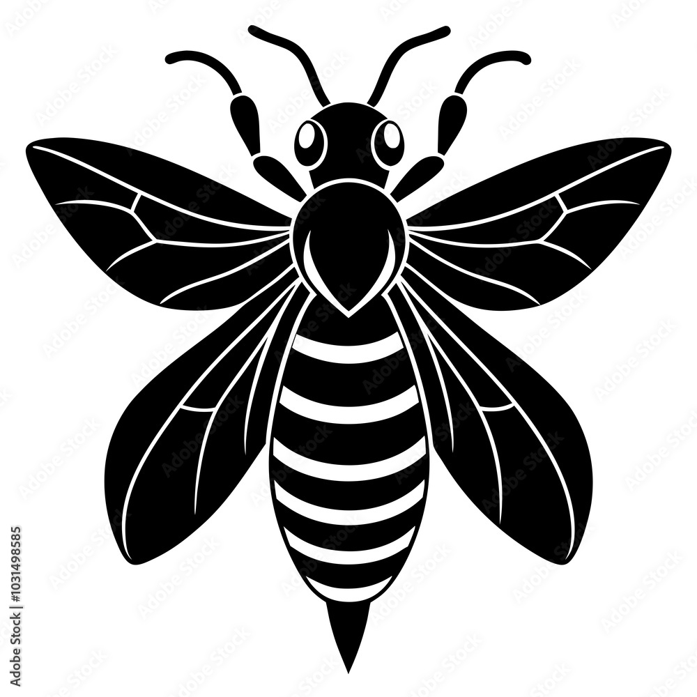 Asian giant hornet silhouette vector illustration Asian giant hornet silhouette vector illustration