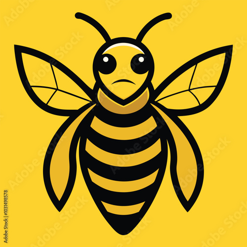 Solid color Yellow-faced Bee animal vector design photo