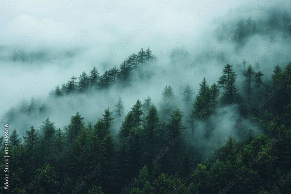 Thick White Fog in Nature Background Thick White Fog in Nature Background