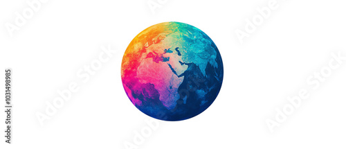 Wallpaper Mural Vibrant and colorful globe representing global unity, diversity, and environmental awareness. Torontodigital.ca