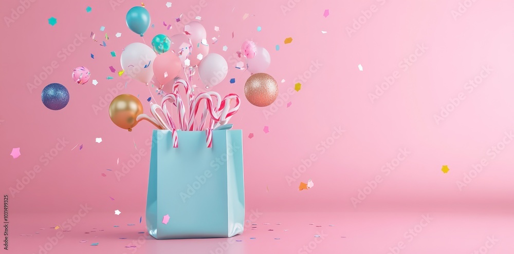 Celebration Gift Bag with Balloons and Confetti Celebration Gift Bag with Balloons and Confetti