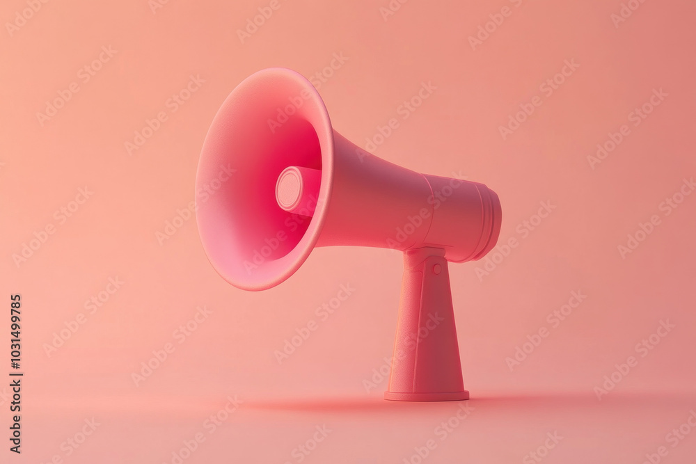 Pink megaphone on a pink background. Pink megaphone on a pink background.