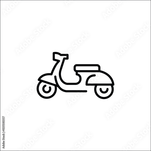 Scooter icon. Simple and modern scooter icon for use in urban mobility apps, transportation guides, and city travel websites. Ideal for depicting quick travel around the city. Vector illustration