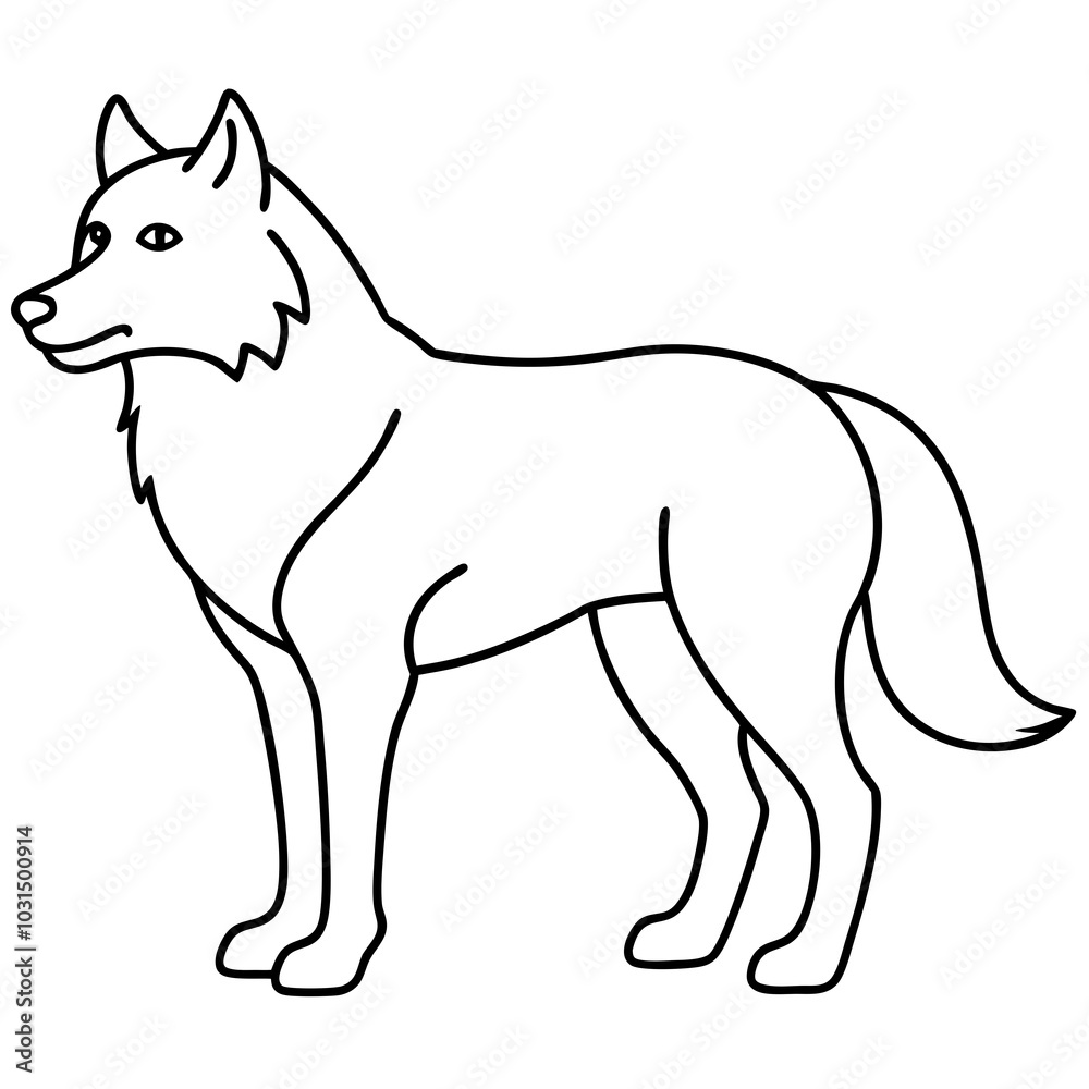 Wolf line art vector illustration Wolf line art vector illustration