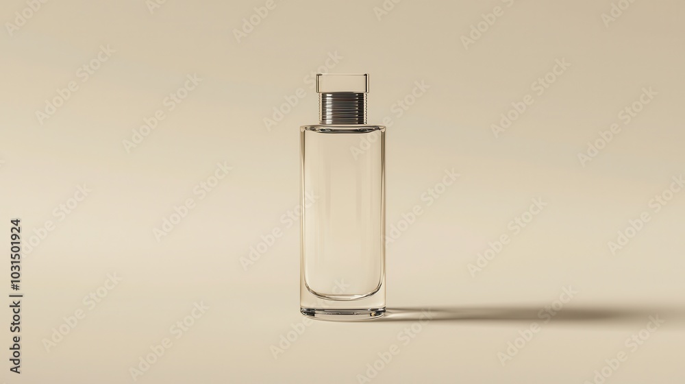 Elegant Glass Bottle on Neutral Background