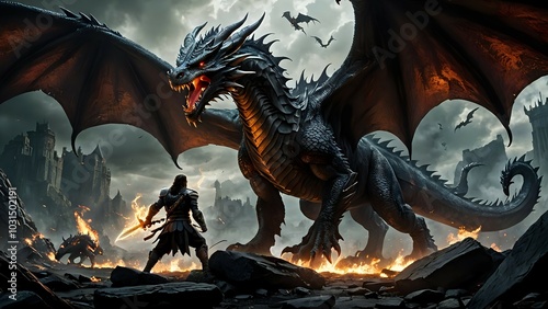 dragon flying in the sky
