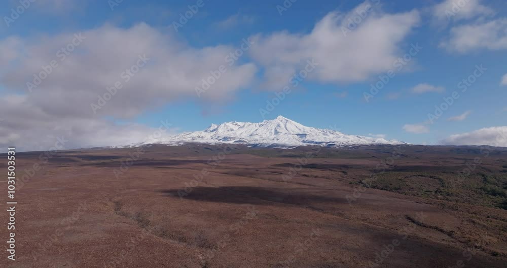 Ascending and flying towards Mount Ruapehu, Central North Island, New Zealand. Ascending and flying towards Mount Ruapehu, Central North Island, New Zealand.