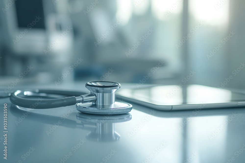 Stethoscope and Tablet in a Healthcare Setting Stethoscope and Tablet in a Healthcare Setting