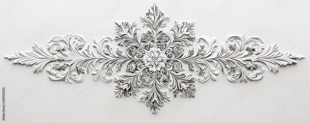 Delicate snowflake featuring elaborate patterns, against a smooth white background, capturing the enchanting beauty of winters artistry Delicate snowflake featuring elaborate patterns, against a smooth white background, capturing the enchanting beauty of winters artistry